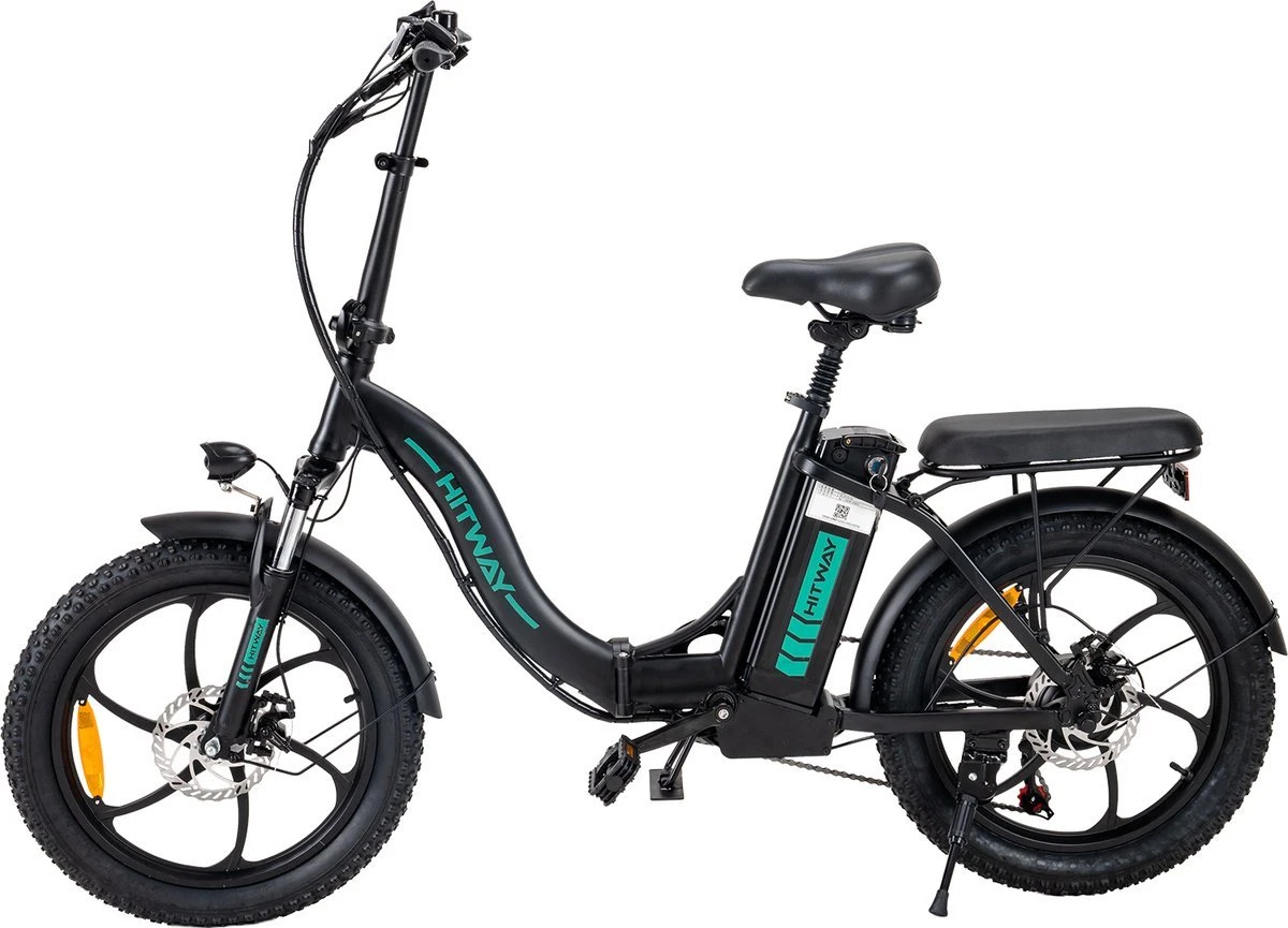 Hitway BK6 Elektrische Fiets | Opvouwbare E-bike | 20 Inch Fat Tire | 350W Motor | 10Ah | Zwart/Groen 7 Hitway BK6 Elektrische Fiets | Opvouwbare E-bike | 20 Inch Fat Tire | 350W Motor | 10Ah | Zwart/Groen - Afbeelding 7