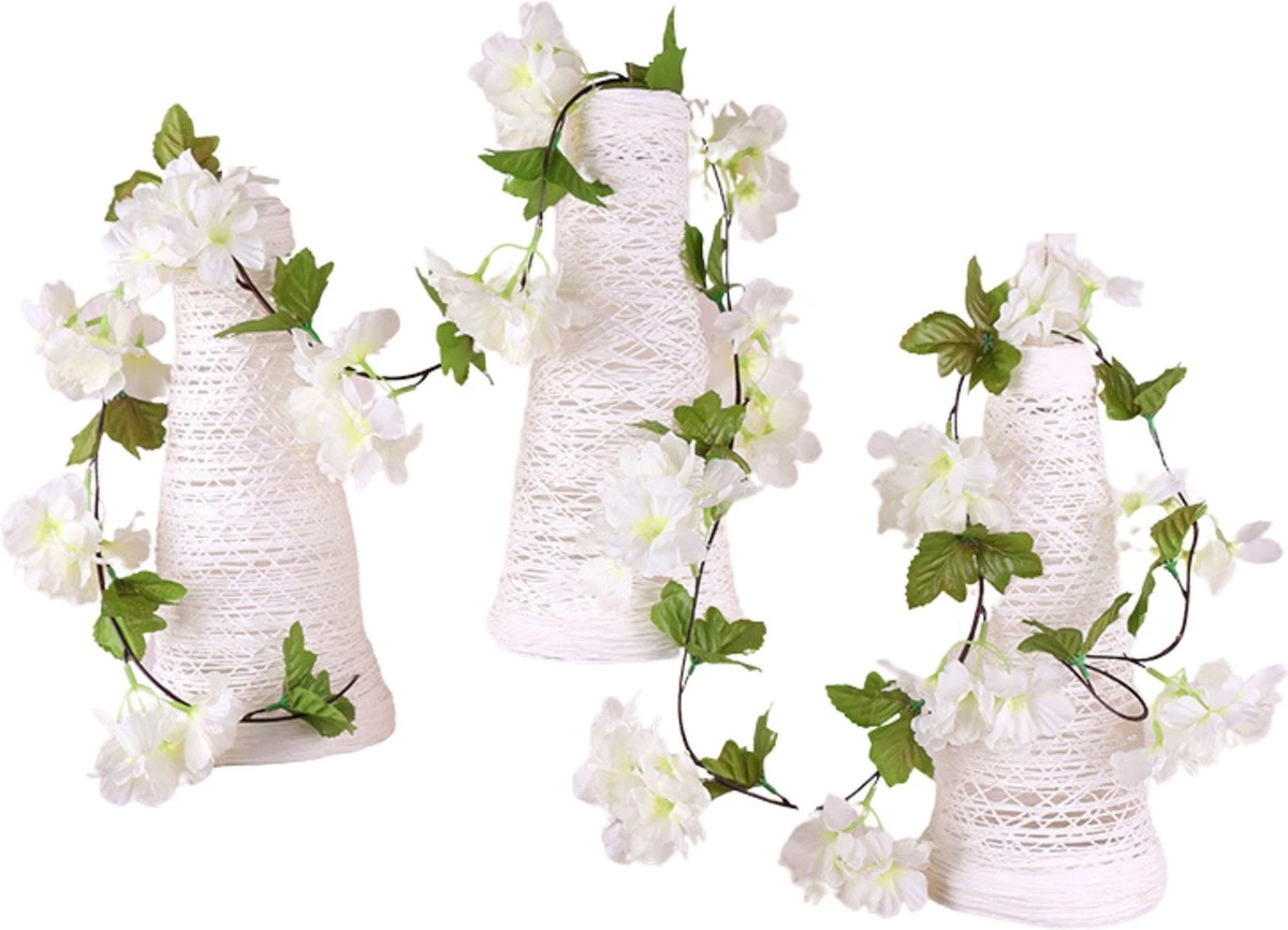 Bloemenslinger Fiets Wit - Stijlvolle Bloemenstreng Voor Fietsmand Of Stuur - 220 CM Bloemen - Plastic Kunstbloemen Fiets Slinger 1 Bloemenslinger Fiets Wit - Stijlvolle Bloemenstreng Voor Fietsmand Of Stuur - 220 CM Bloemen - Plastic Kunstbloemen Fiets Slinger