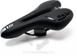 Voltano Trekking Fietszadel - Comfortabel Gel Zadel - Met Uitsparing - Inclusief Zadelstrop - 100% Waterdicht - Unisex - Zwart