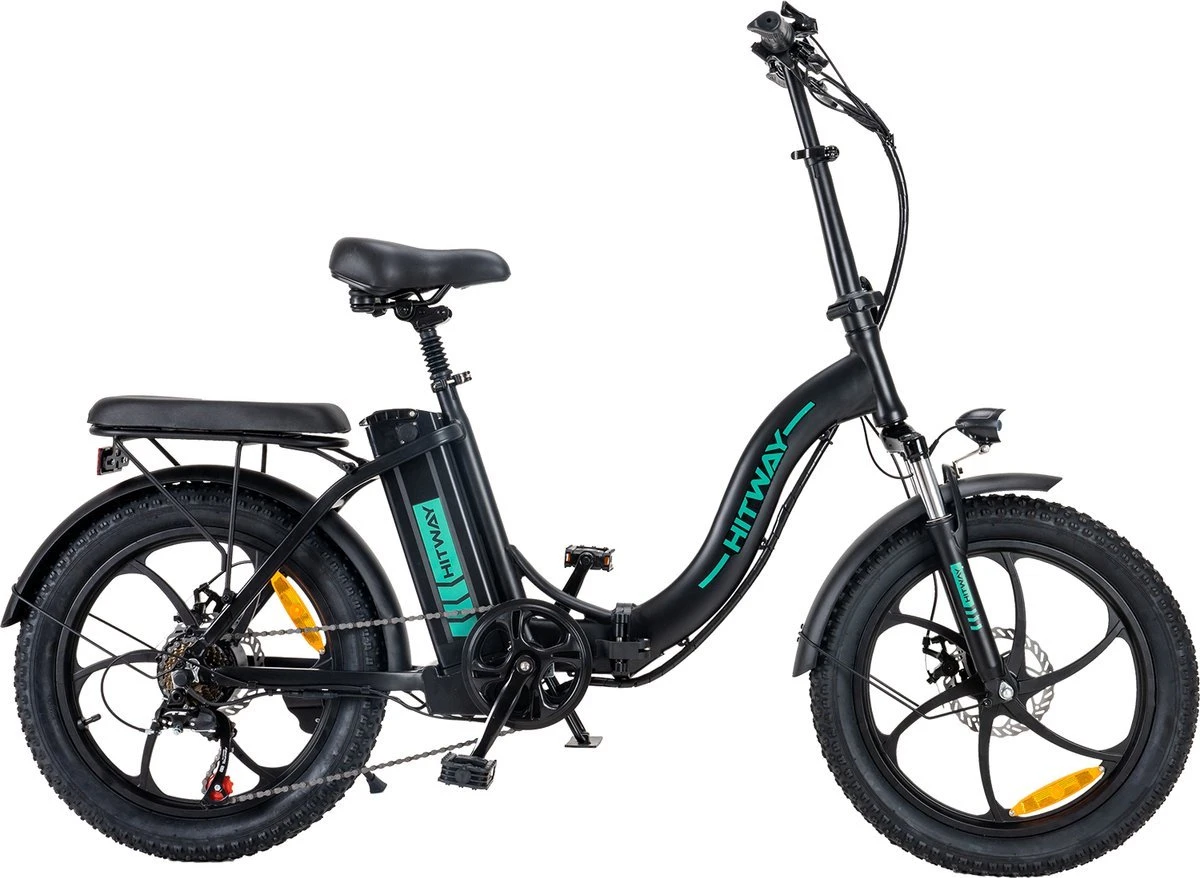 Hitway BK6 Elektrische Fiets | Opvouwbare E-bike | 20 Inch Fat Tire | 350W Motor | 10Ah | Zwart/Groen 5 Hitway BK6 Elektrische Fiets | Opvouwbare E-bike | 20 Inch Fat Tire | 350W Motor | 10Ah | Zwart/Groen - Afbeelding 5