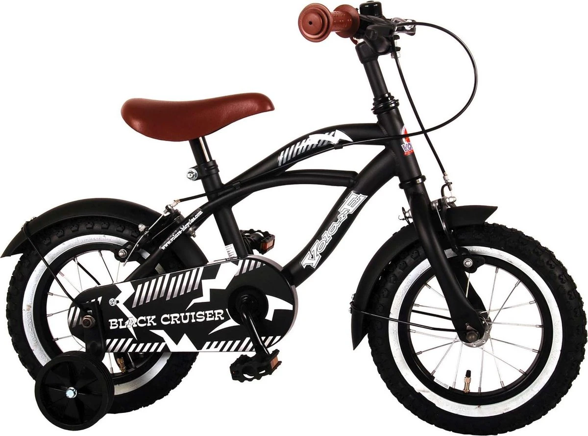 Volare Black Cruiser Kinderfiets - Jongens - 12 Inch - Zwart - 2 Handremmen 2 Volare Black Cruiser Kinderfiets - Jongens - 12 Inch - Zwart - 2 Handremmen - Afbeelding 2