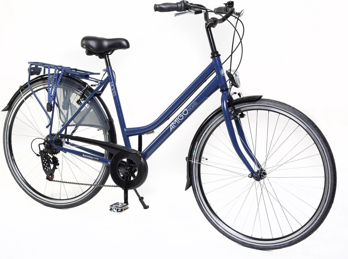 Amigo Moves - Damesfiets 28 Inch - Fiets Met 6 Versnellingen - Matblauw 2 Amigo Moves - Damesfiets 28 Inch - Fiets Met 6 Versnellingen - Matblauw - Afbeelding 2
