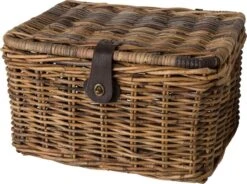 Fastrider Sera Rotan Fietsmand - Bruin - 26L - Handgemaakt - Met Klep
