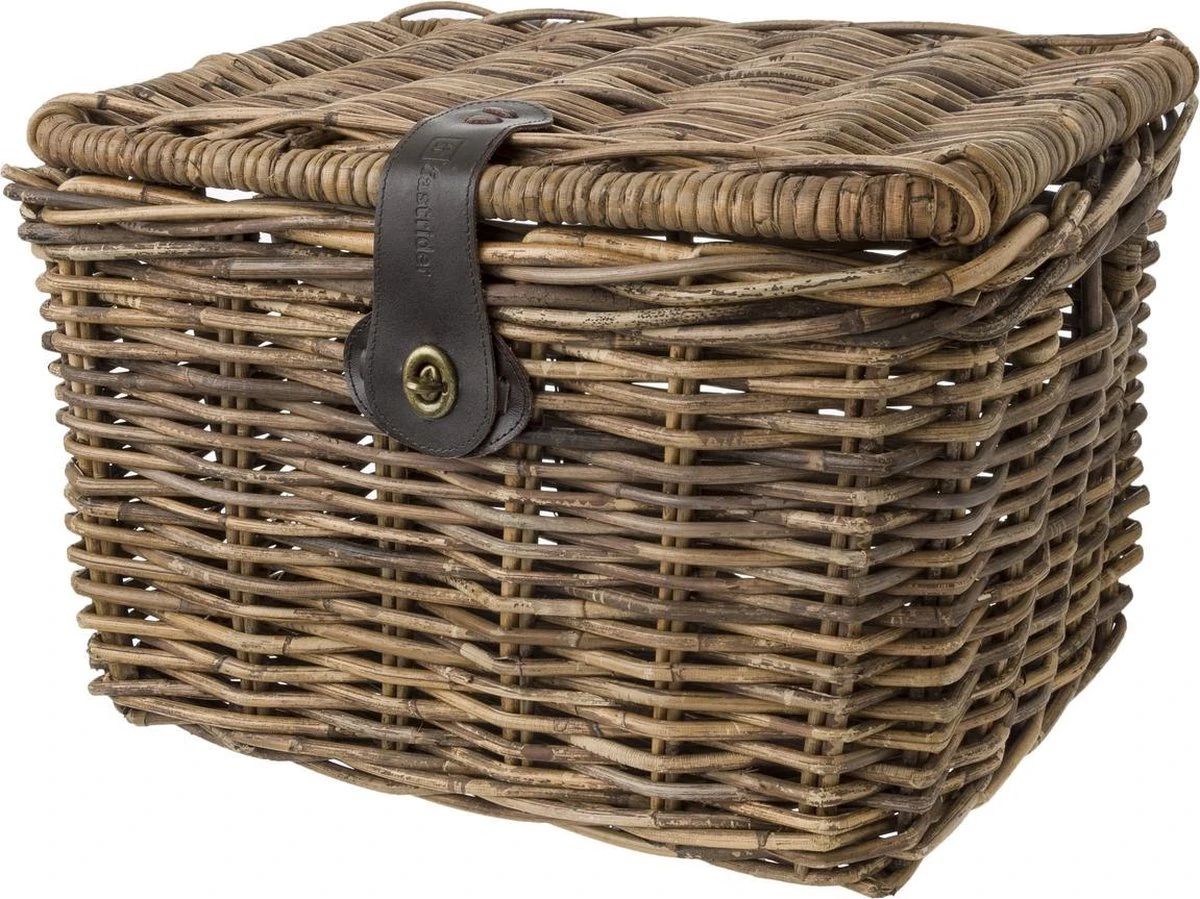 Fastrider Sera Rotan Fietsmand - Bruin - 17L - Handgemaakt - Met Klep 1 Fastrider Sera Rotan Fietsmand - Bruin - 17L - Handgemaakt - Met Klep