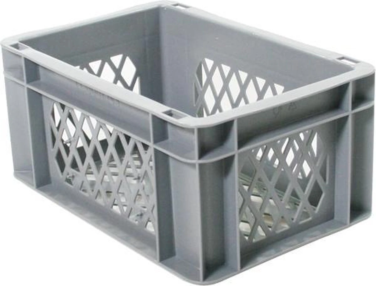 Merkloos Transport Bagage Krat Mini (grijs) - Fietsmand 2 Merkloos Transport Bagage Krat Mini (grijs) - Fietsmand - Afbeelding 2