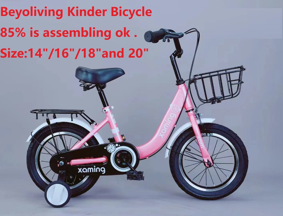 Kinderfiets -14 Inch Kinderfiets -vanaf 3-5 Jaar Jongens En Meisjes Fietsen -Terugtrap -Rem -Stabilisatoren(2 Zijwieltjes)-Mandje - Achterbank-de Bel-Roze 1 Kinderfiets -14 Inch Kinderfiets -vanaf 3-5 Jaar Jongens En Meisjes Fietsen -Terugtrap -Rem -Stabilisatoren(2 Zijwieltjes)-Mandje - Achterbank-de Bel-Roze