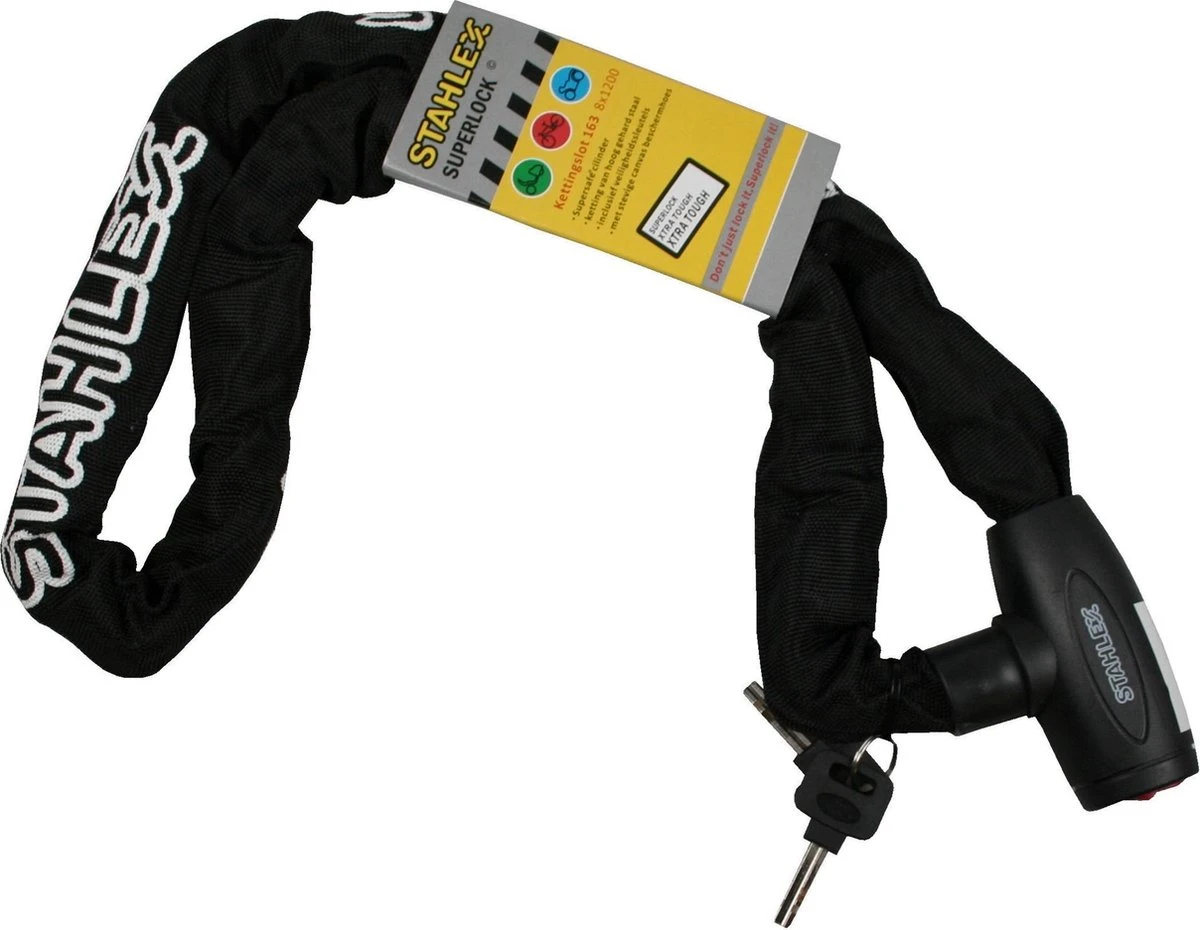 Stahlex Kettingslot – Fietsslot – Scooterslot – Motorslot Ø 8mm X 120cm Gehard Staal Zwart 1 Stahlex Kettingslot – Fietsslot – Scooterslot – Motorslot Ø 8mm X 120cm Gehard Staal Zwart