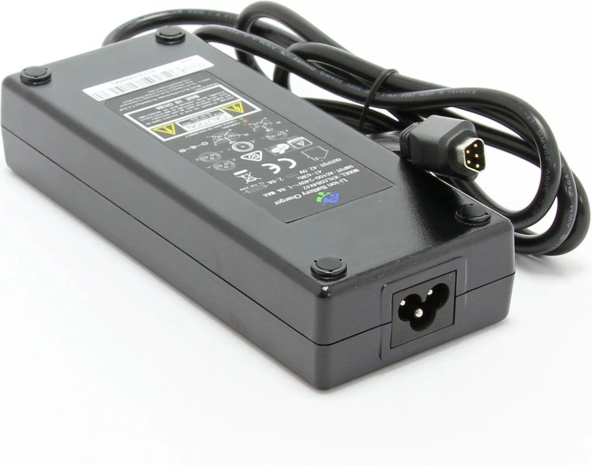 Acculader Stella - Elektrische Fietsoplader - 42v 2A Met 5-polige Trapeze Connector 3 Acculader Stella - Elektrische Fietsoplader - 42v 2A Met 5-polige Trapeze Connector - Afbeelding 3