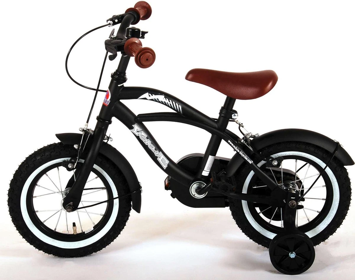 Volare Black Cruiser Kinderfiets - Jongens - 12 Inch - Zwart - 2 Handremmen 11 Volare Black Cruiser Kinderfiets - Jongens - 12 Inch - Zwart - 2 Handremmen - Afbeelding 11