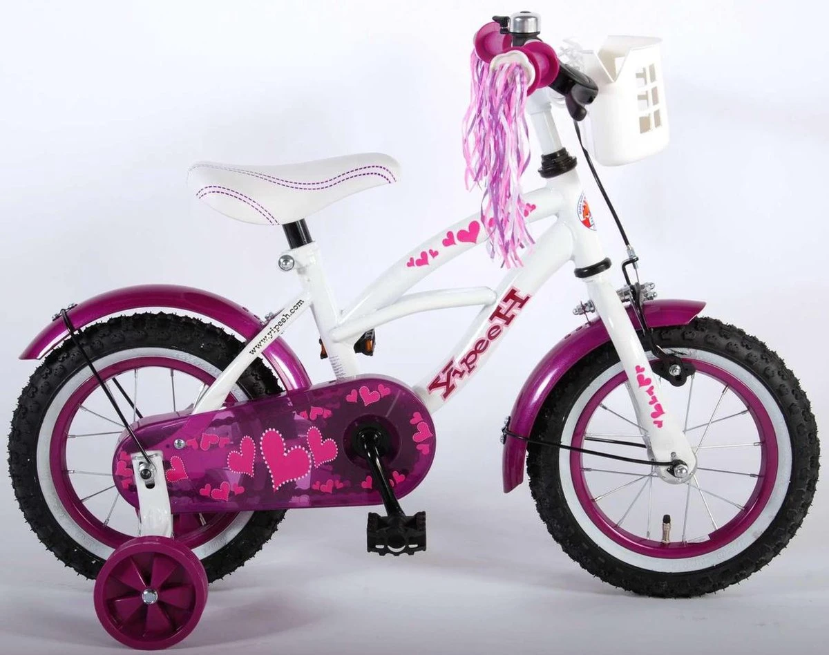 Volare Heart Cruiser Kinderfiets - Meisjes - 12 Inch - Wit Paars 9 Volare Heart Cruiser Kinderfiets - Meisjes - 12 Inch - Wit Paars - Afbeelding 9