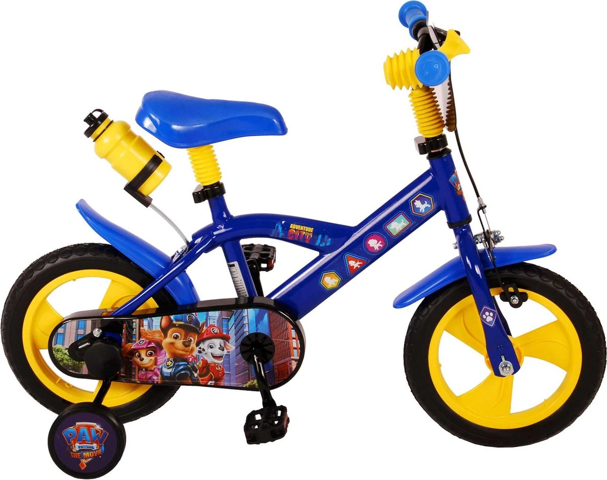 Nickelodeon Paw Patrol Kinderfiets - Jongens - 12 Inch - Blauw/Geel - Doortrapper 1 Nickelodeon Paw Patrol Kinderfiets - Jongens - 12 Inch - Blauw/Geel - Doortrapper