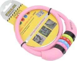 Benson Stahlex Ø10mm / 65cm Kabelslot Schlechts 230g Met Cijferslot | Het Eerste Fietsslot Voor Uw Kind | Roze