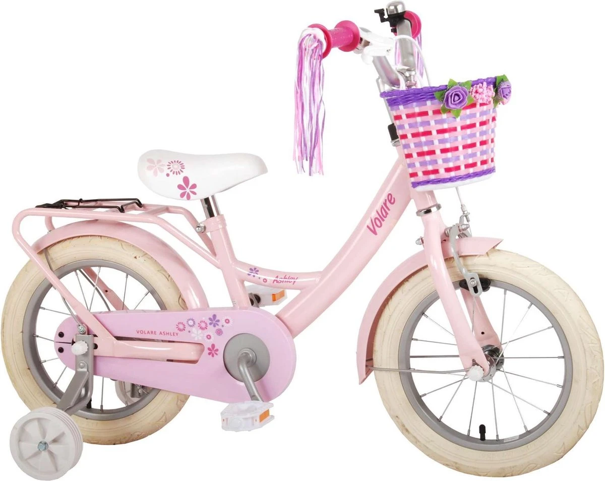Volare Ashley Kinderfiets - Meisjes - 14 Inch - Roze - 95% Afgemonteerd 2 Volare Ashley Kinderfiets - Meisjes - 14 Inch - Roze - 95% Afgemonteerd - Afbeelding 2