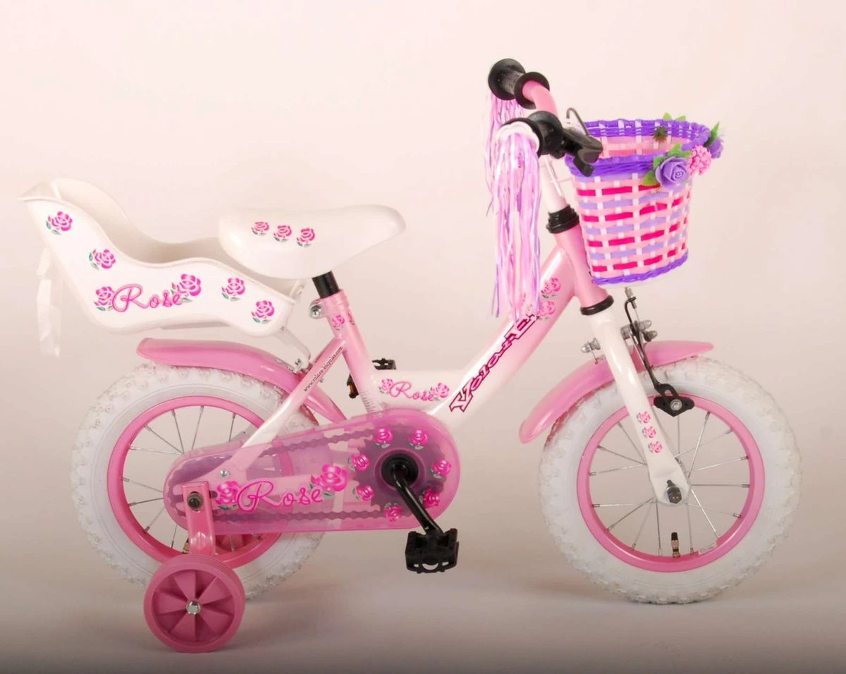 Volare Rose Kinderfiets - 12 Inch - Meisjes - Roze/wit - 95% Afgemonteerd 16 Volare Rose Kinderfiets - 12 Inch - Meisjes - Roze/wit - 95% Afgemonteerd - Afbeelding 16