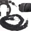 AXA Solid Plus ART2 Fietsslot Met 100cm Insteekketting Set Met Opbergtas - Zadeltas Ketting Slot– Zwart