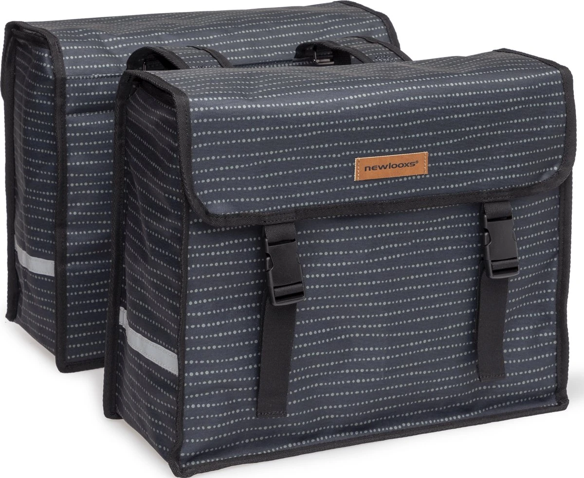 New Looxs Fiori Double Nomi Dubbele Fietstas - 30 Liter - Zwart 1 New Looxs Fiori Double Nomi Dubbele Fietstas - 30 Liter - Zwart