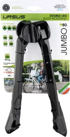 Middenstandaard Ursus Jumbo 2-poot 30cm - Zwart -Fietsuitrustings Winkel 617x1200