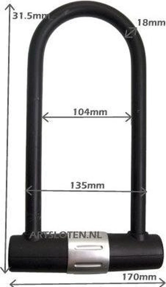 Pro-tect - Beugelslot - ART4 - 32 Mm - Zwart 6 Pro-tect - Beugelslot - ART4 - 32 Mm - Zwart - Afbeelding 6