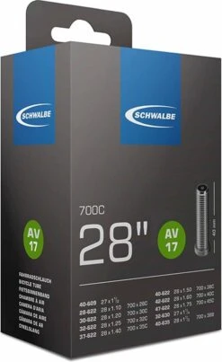 Schwalbe Binnenband - AV17 - 28 Inch X 1.10 - 1.75 - Auto Ventiel - 40mm 19 Schwalbe Binnenband - AV17 - 28 Inch X 1.10 - 1.75 - Auto Ventiel - 40mm -Fietsuitrustings Winkel 735x1200 1