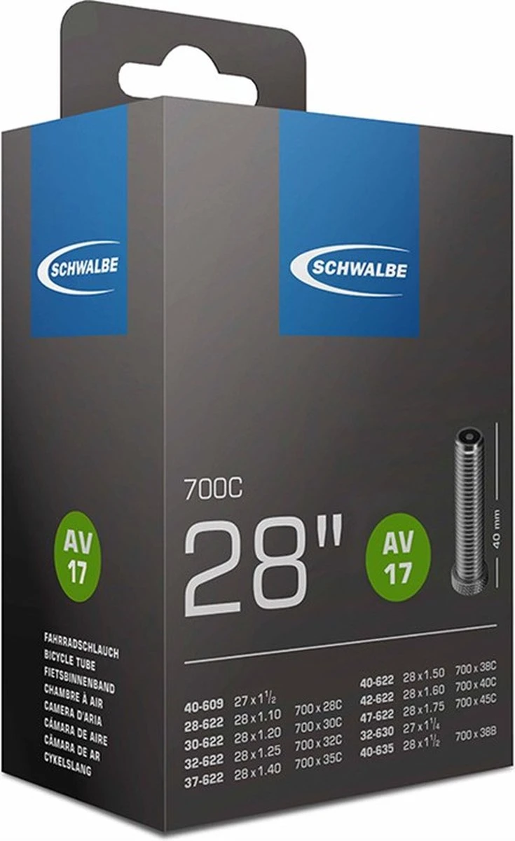 Schwalbe Binnenband - AV17 - 28 Inch X 1.10 - 1.75 - Auto Ventiel - 40mm 7 Schwalbe Binnenband - AV17 - 28 Inch X 1.10 - 1.75 - Auto Ventiel - 40mm - Afbeelding 7