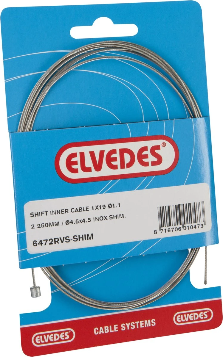 Schakel Binnenkabel Elvedes Voor Shimano 2250mm RVS ø1,1mm Shimano N-nippel (op Kaart) 1 Schakel Binnenkabel Elvedes Voor Shimano 2250mm RVS ø1,1mm Shimano N-nippel (op Kaart)