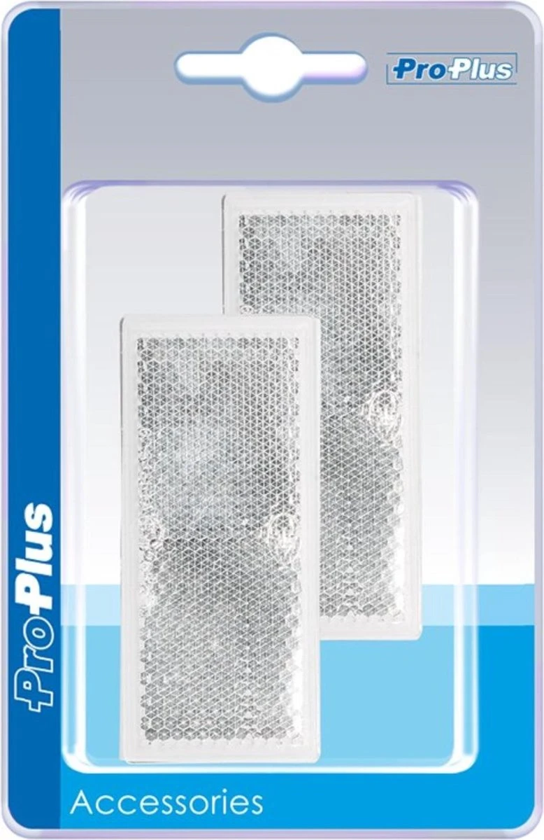 PROPLUS Pro Plus Reflector Zelfklevend - 82 X 36 Mm - Wit - 2 Stuks 1 PROPLUS Pro Plus Reflector Zelfklevend - 82 X 36 Mm - Wit - 2 Stuks