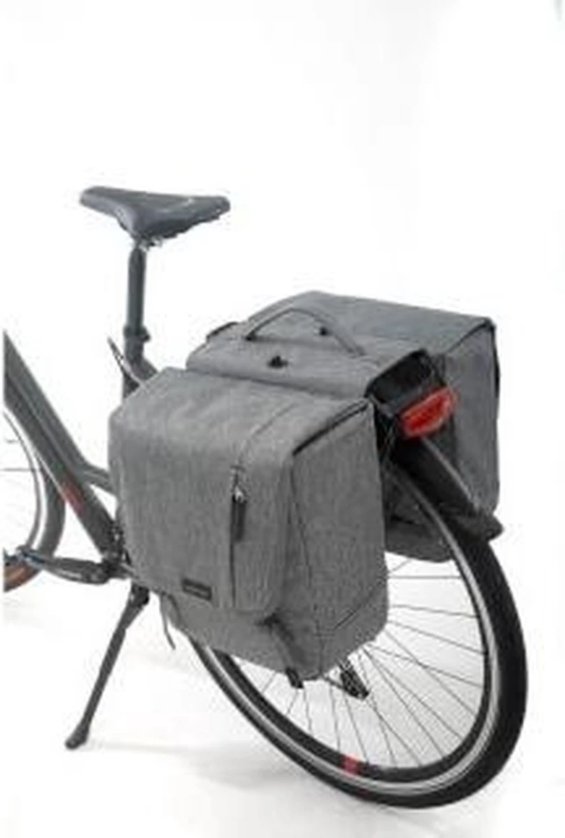 New Looxs Nova Detachable Dubbele Fietstas - Afneembaar - 32 Liter - Grijs 3 New Looxs Nova Detachable Dubbele Fietstas - Afneembaar - 32 Liter - Grijs - Afbeelding 3