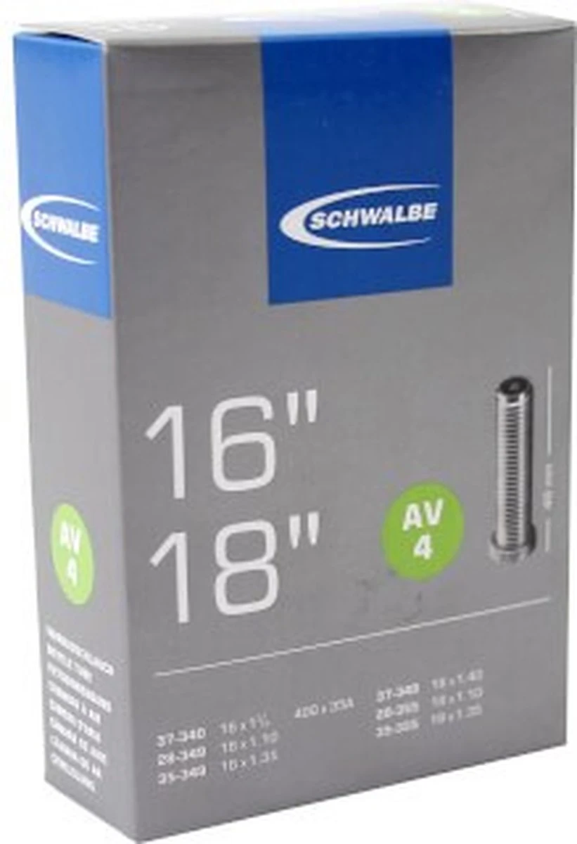 Schwalbe Binnenband - AV4 - 16 Inch X 1 3/8 - 18 X 1.35 - Auto Ventiel - 40mm 7 Schwalbe Binnenband - AV4 - 16 Inch X 1 3/8 - 18 X 1.35 - Auto Ventiel - 40mm - Afbeelding 7