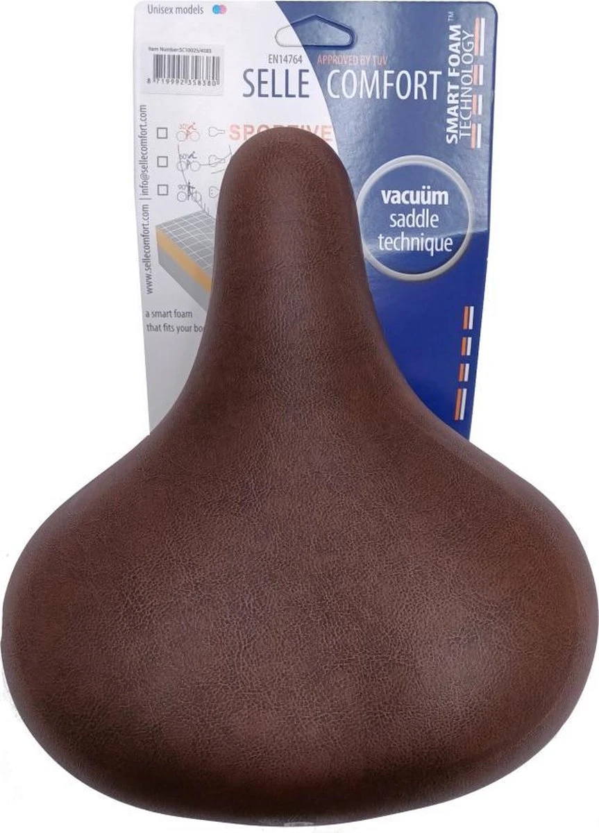 Selle Comfort Zadel Retro 25 X 23 Cm Unisex Gel/staal Bruin 2 Selle Comfort Zadel Retro 25 X 23 Cm Unisex Gel/staal Bruin - Afbeelding 2