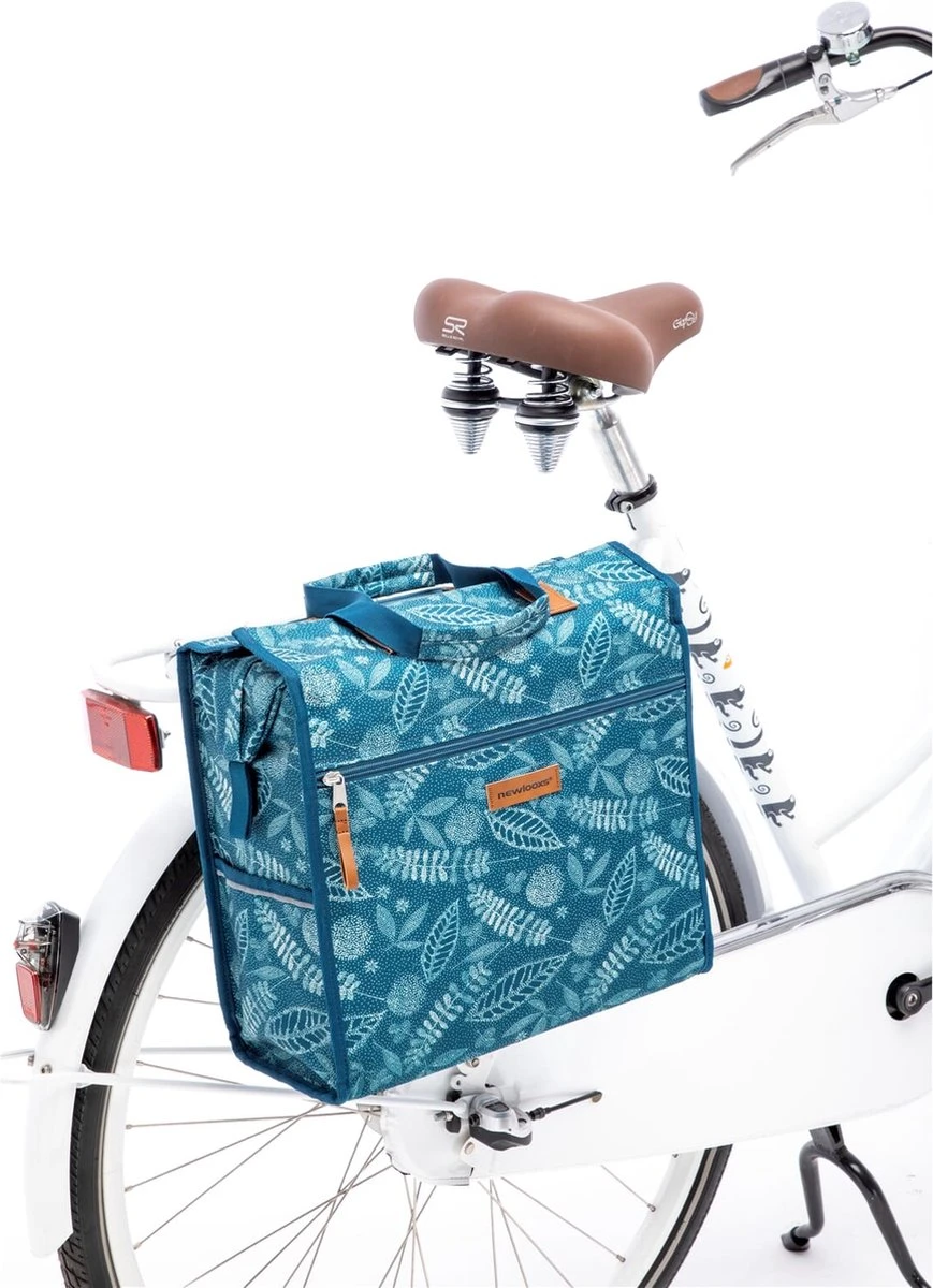 New Looxs Forest Lilly Enkele Fietstas Shopper - 18 Liter - Blauw 2 New Looxs Forest Lilly Enkele Fietstas Shopper - 18 Liter - Blauw - Afbeelding 2