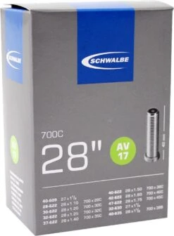 Schwalbe Binnenband - AV17 - 28 Inch X 1.10 - 1.75 - Auto Ventiel - 40mm 20 Schwalbe Binnenband - AV17 - 28 Inch X 1.10 - 1.75 - Auto Ventiel - 40mm -Fietsuitrustings Winkel 883x1200