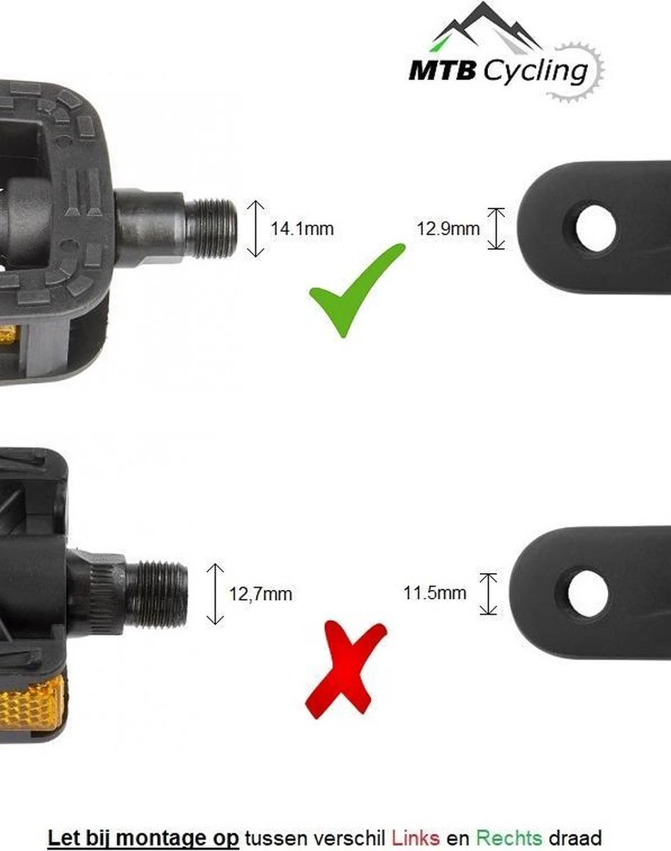 Fiets Pedalen Inclusief Bevestiging Gereedschap - Anti Slip - Trappers Voor Fiets Met Reflector - 14.2mm Schroefdraad - 9/16 Inch -Zwart 2 Fiets Pedalen Inclusief Bevestiging Gereedschap - Anti Slip - Trappers Voor Fiets Met Reflector - 14.2mm Schroefdraad - 9/16 Inch -Zwart - Afbeelding 2
