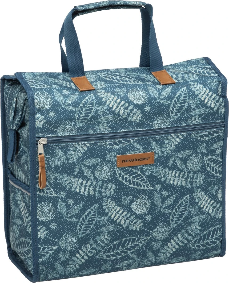 New Looxs Forest Lilly Enkele Fietstas Shopper - 18 Liter - Blauw 1 New Looxs Forest Lilly Enkele Fietstas Shopper - 18 Liter - Blauw