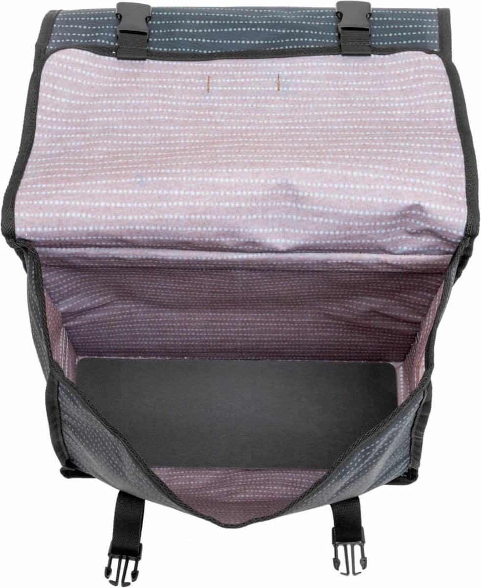 New Looxs Fiori Double Forest Dubbele Fietstas - 30 Liter - Antraciet 4 New Looxs Fiori Double Forest Dubbele Fietstas - 30 Liter - Antraciet - Afbeelding 4