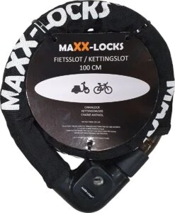 Maxx-Locks Bulls Kettingslot - Solid Pantserslot Uit Gehard Staal - Gebruik Slot Lock Motor Scooter Fiets Motorslot Scooterslot - Alternatief Voor Ketting Ringslot Cijferslot Kabelslot Beugelslot - Lengte 100CM Dikte 8MM - Zwart -Fietsuitrustings Winkel 987x1200