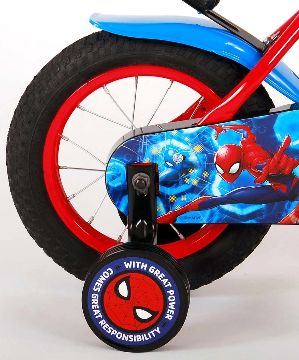 Volare Spider-Man Kinderfiets - Jongens - 12 Inch - Blauw/Rood 3 Volare Spider-Man Kinderfiets - Jongens - 12 Inch - Blauw/Rood - Afbeelding 3